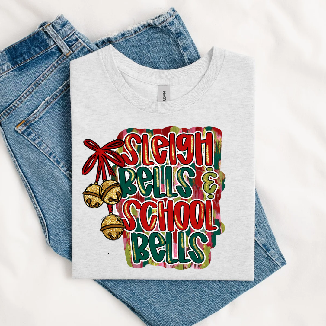 Sleighing Bells School Bells Christmas Teacher Tee